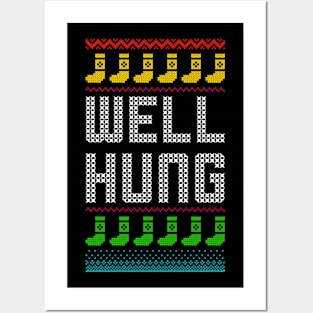 well hung ugly christmas sweater Posters and Art